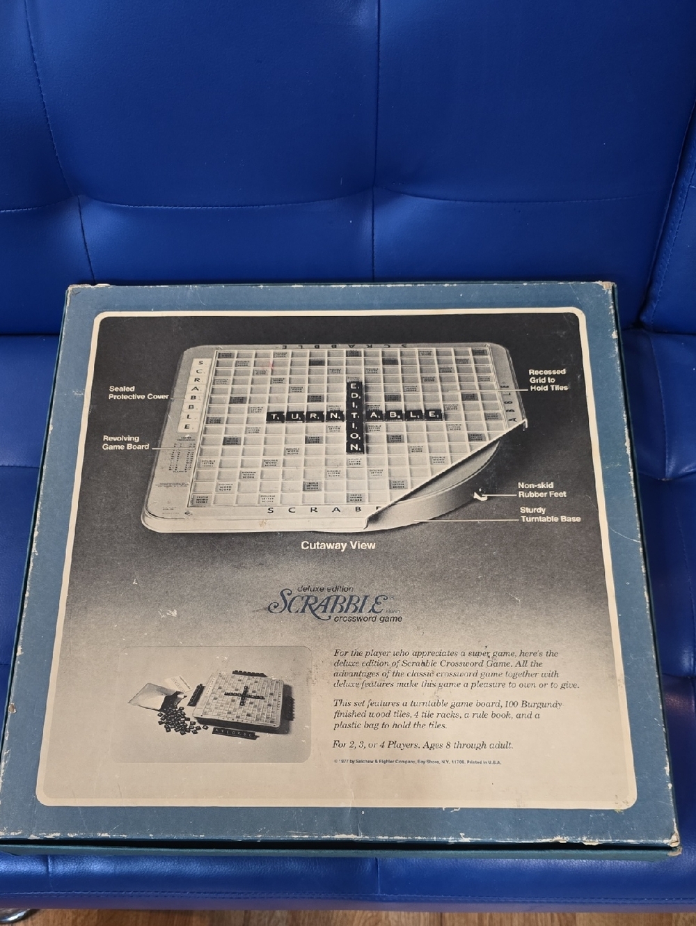 Vintage 1977 Turntable Scrabble Classic Crossword Game